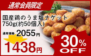 冷凍食品 業務用 セール 国産鶏のうま塩ナゲット750g(約50個入)