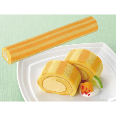 【販売終了】味冷)ロールケーキ マンゴー(アルフォンソマンゴーピューレ使用)190g(カットなし)