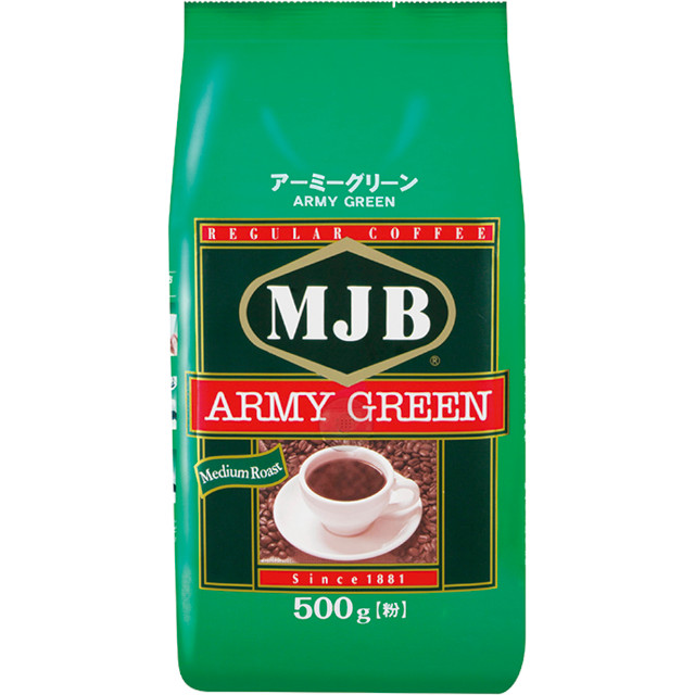 共栄製茶)MJB  アーミーグリーン(レギュラーコーヒー)  500g【旧商品 660313 からの切り替え】