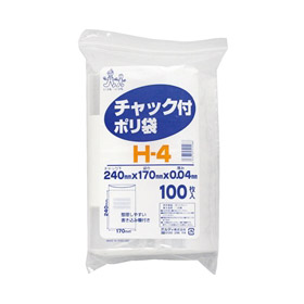 チャック付ポリ袋H-4 100枚