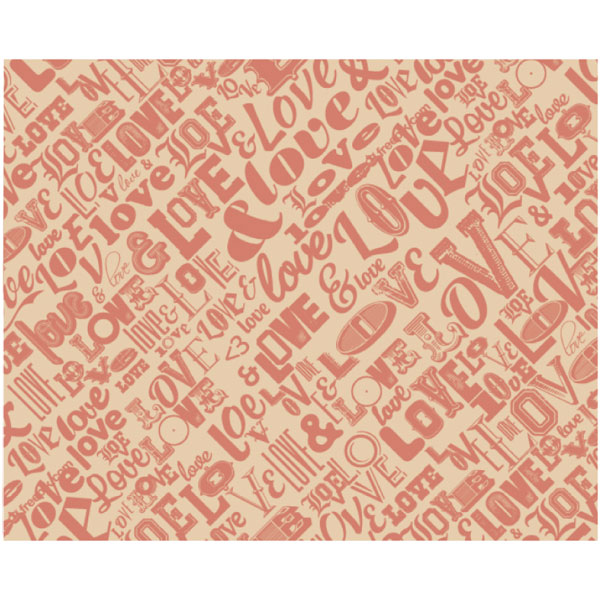 ラミクレープクラフト包装紙 クラフトS(四角) LOVE 255×207mm 200枚