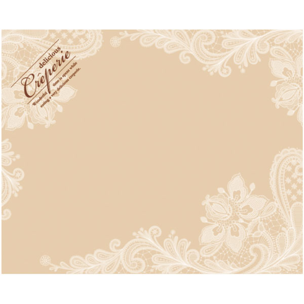 ラミクレープクラフト包装紙 クラフトS(四角) レース 255×207mm 200枚