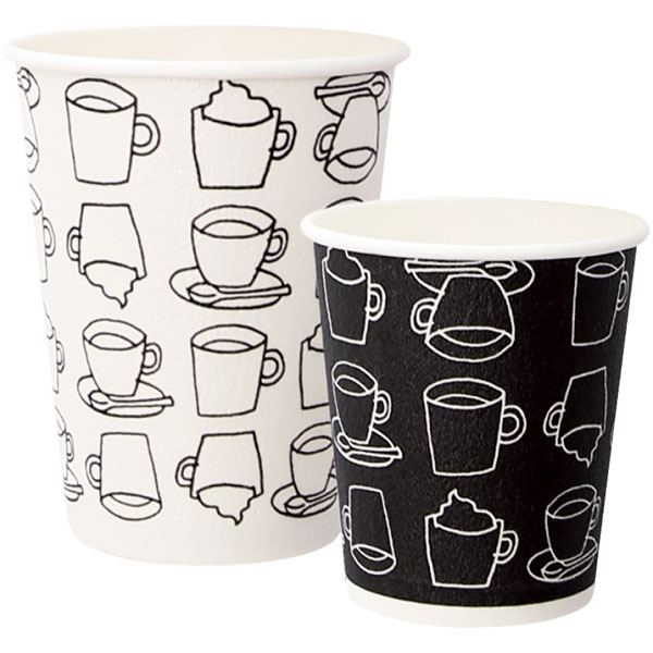発泡断熱コップ AS ホット 8オンス S カフェモダン(嵌) φ80×87mm 50個